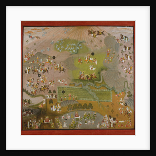 Maharana Jagat Singh Hawks for Cranes, dated 1744 by Shiva and Dayal