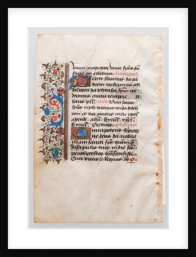 Manuscript Leaf, from a Book of Hours, 15th century by Unknown