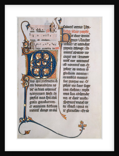 Manuscript Leaf with Initial M, from a Missal, ca. 1290 by Unknown
