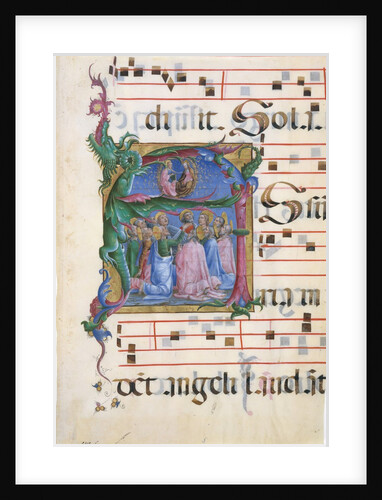 Manuscript Illumination with the Assumption of the Virgin in an Initial A…, 1450-60 by Cosmè Tura