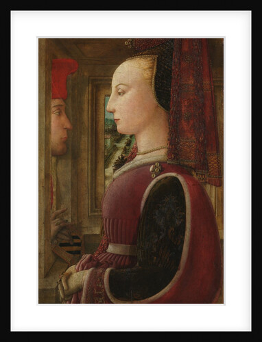 Portrait of a Woman with a Man at a Casement, ca. 1440 by Filippo Lippi