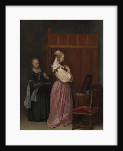 A Young Woman at Her Toilet with a Maid, ca. 1650-51 by Gerard Terborch II