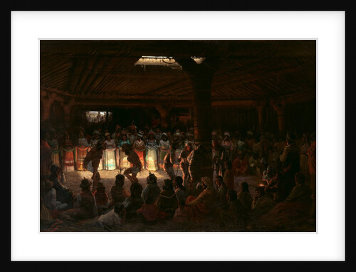 Dance in a Subterranean Roundhouse at Clear Lake, California, 1878 by Jules Tavernier