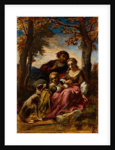 Figures and a Dog in a Landscape, 1852 by Narcisse Virgile Diaz de la Pena