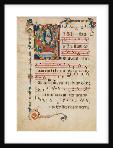 Manuscript Leaf with the Assumption of the Virgin in an Initial V, from an Antiphonary, ca. 1340 by Niccolò di ser Sozzo