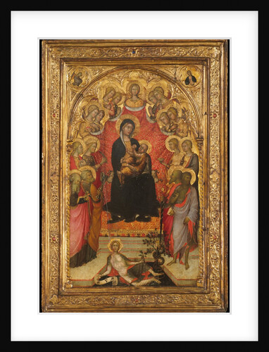 Madonna and Child Enthroned with Saint John the Evangelist, Saint Peter, Saint Agnes…, c1385-90 by Paolo di Giovanni Fei