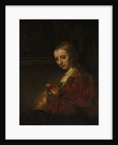 Woman with a Pink, early 1660s by Rembrandt Harmensz van Rijn