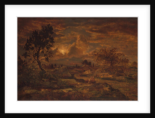 Sunset near Arbonne, ca. 1860-65 by Theodore Rousseau