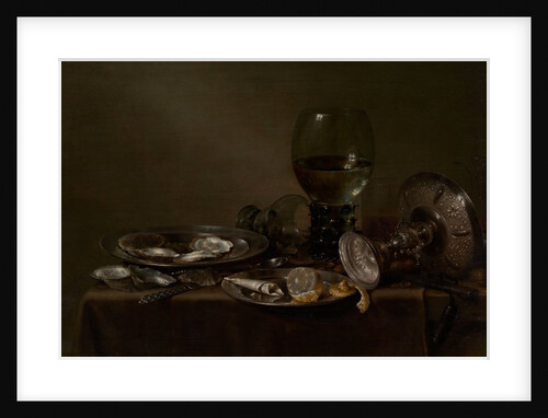 Still Life with Oysters, a Silver Tazza, and Glassware, 1635 by Willem Claesz Heda