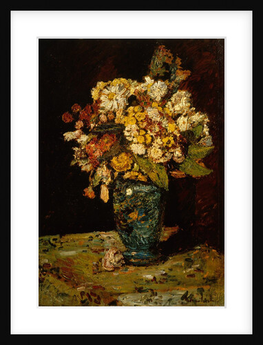 Flowers in a Blue Vase, 1879-1883 by Adolphe Monticelli