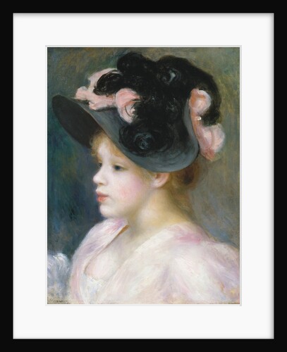 Young Girl in a Pink-and-Black Hat, ca. 1891 by Pierre-Auguste Renoir
