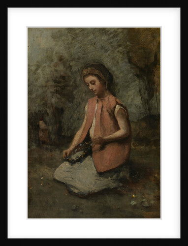 Girl Weaving a Garland, 1860-65 by Jean-Baptiste-Camille Corot