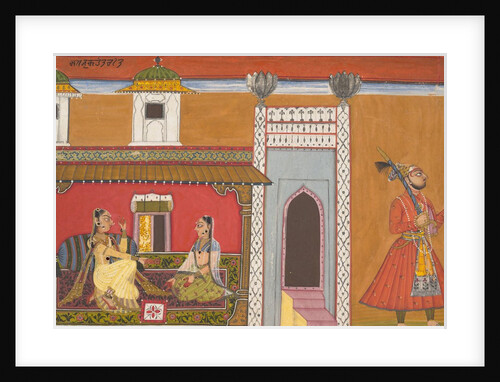 A Courtesan and Her Lover Estranged by a Quarrel: Page from a Rasamanjari series,1694-95 by Devidasa of Nurpur