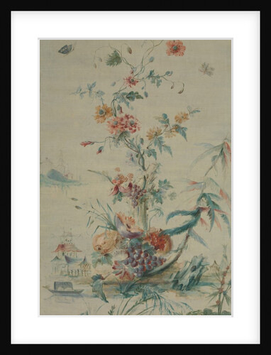 Flowers and Chinoiserie, 18th century by French Painter