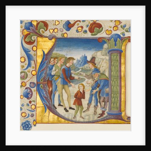 Manuscript Illumination with Joseph Sold by His Brothers in an Initial V…, ca. 1490 by Giovanni Pietro da Cemmo