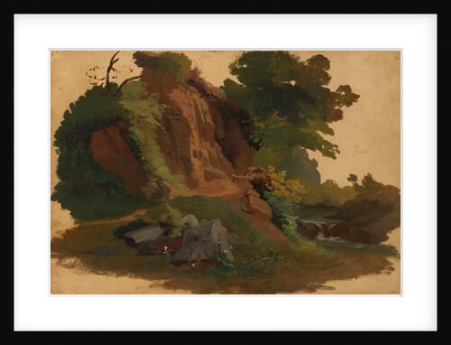 Rocky Outcrop by a Stream in the Roman Campagna, ca. 1835-40 by Johannes Jakob Frey