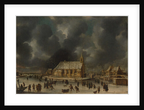 Skating at Sloten, near Amsterdam by Jan Abrahamsz Beerstraten