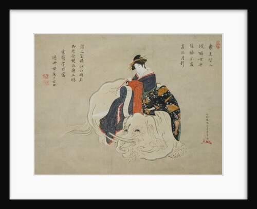 Courtesan of Eguchi, Painting:1770-80; inscription: 1820s-1830s by Shunsho