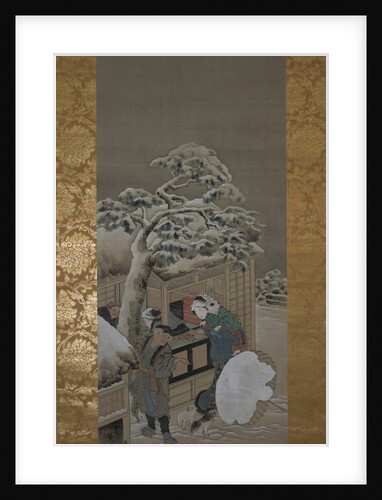 In Front of a Shop, dated 1780 by Hokusai