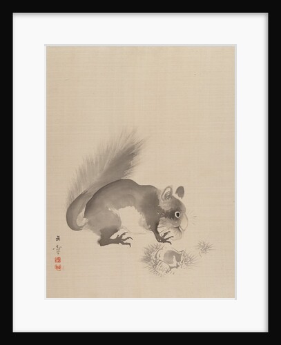 Squirrel Eating Chestnuts, 1887-92 by Gyokusho Kawabata