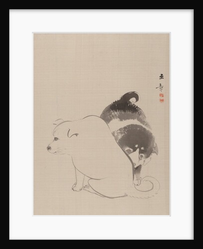 A Pair of Puppies, 1868 by Gyokusho Kawabata