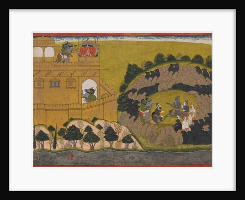 Rama Releases the Demon Spies Shuka and Sarana: Folio from the Siege of Lanka series , ca.1725 by Manaku