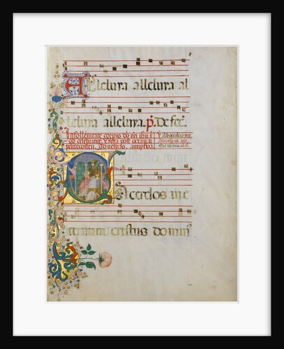 Manuscript Leaf with the Celebration of a Mass in an Initial S…, second half 15th century by Master of the Riccardiana Lactantius