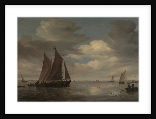 Fishing Boats on a River, early 1660s by Salomon Ruysdael