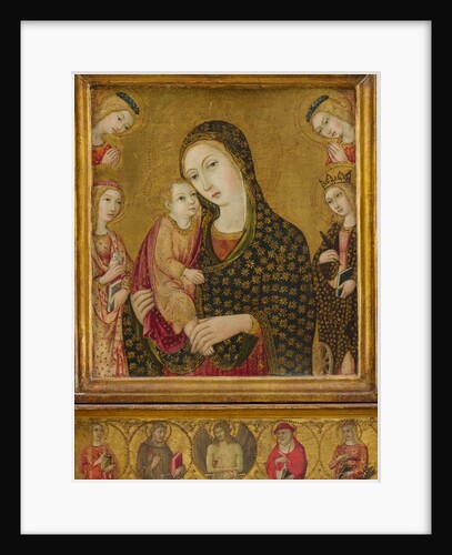 Madonna and child with the Dead Christ, Saints Agnes and Catherine of Alexandria…ca. 1470-80 by Sano di Pietro