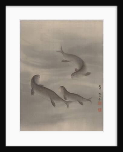 Otters Swimming, ca. 1890-92 by Seki Shuko