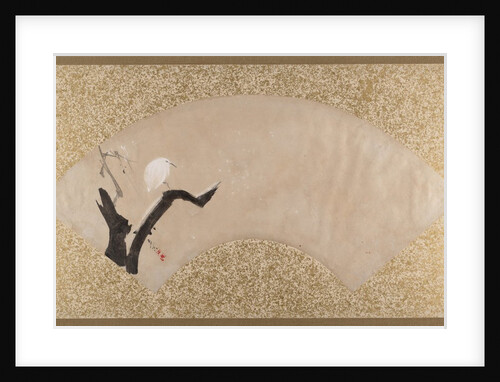 Egret on Tree Stump, late 19th century by Shibata Zeshin