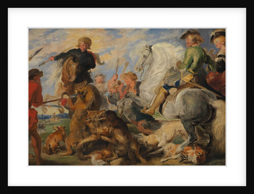 Copy after Rubens's 'Wolf and Fox Hunt', ca. 1824-26 by Edwin Henry Landseer