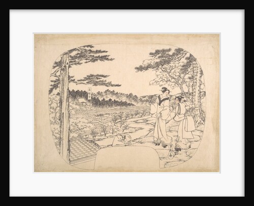 Two Women Admiring the Sights from a Vantage Point…the Zenpukuji Temple, 19th century by Sadahide Utagawa