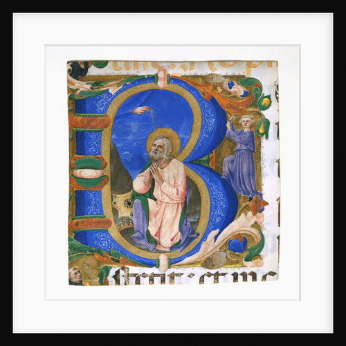 King David in Prayer in an Initial B, ca. 1450 by Zanobi di Benedetto Strozzi