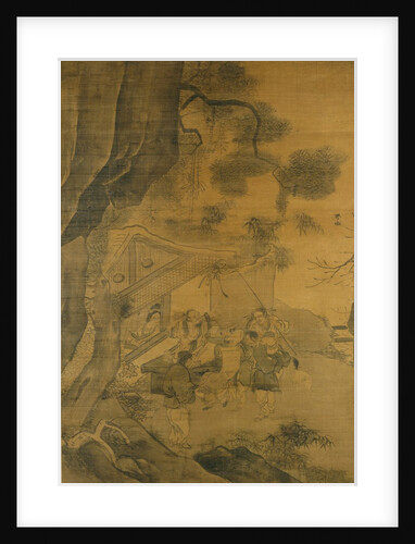 Studying a Painting, 16th century by Zhang Lu