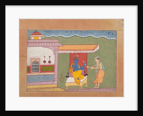 The Brahmin Delivers Rukmini's Letter to Krishna…from a Dispersed Bhagavata Purana…, ca. 1610 by Unknown