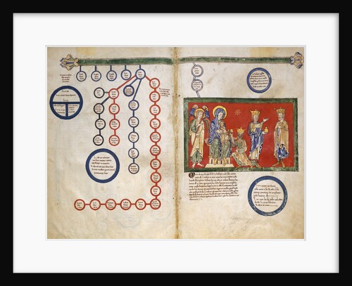 Leaves from a Beatus Manuscript: Bifolium with part of the Genealogy of Christ…ca. 1180 by Unknown