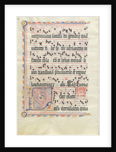 Manuscript Leaf with Initial L, from an Antiphonary, second quarter 15th century by Unknown