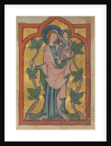 Manuscript Leaf with Saint Christopher Bearing Christ, early 14th century by Unknown