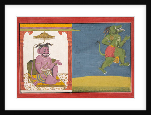 The Demon Hiranyaksha Departs the Demon Palace… from a Bhagavata Purana Series, ca. 1740 by Unknown