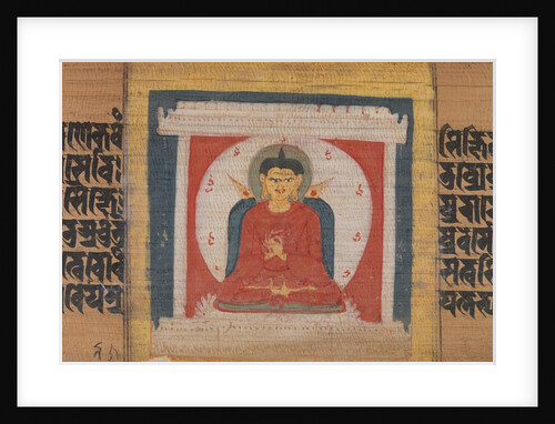 Buddha Enthroned in a Shrine, Leaf from…Pancavimsatisahasrika Prajnaparamita…, ca. 1090 by Unknown