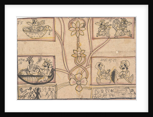 Horoscope with Floral Drawings, 1850 by Unknown