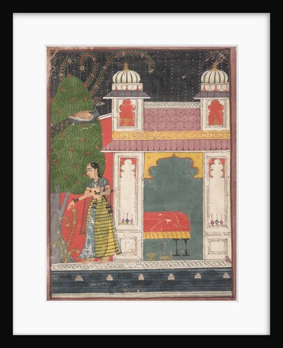 A Heroine Plucking a Flower: Page from a Dispersed Nayikabheda, ca. 1660-80 by Unknown