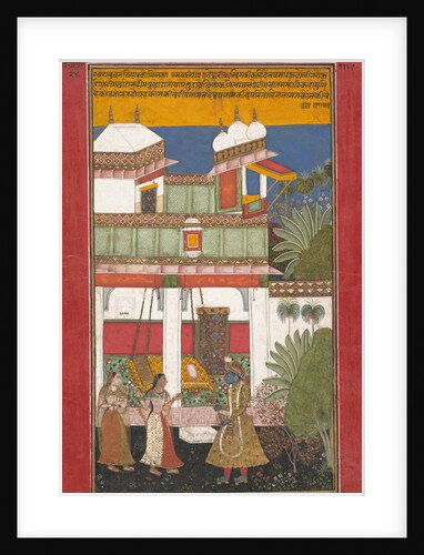 Krishna and Radha, Page from a Dispersed Rasikapriya…, ca. 1660-70 by Unknown