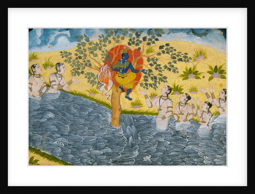 The Gopis Plead with Krishna to Return Their Clothing, Page from a Bhagavata Purana…, ca. 1610 by Unknown