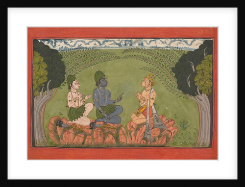 Hanuman before Rama and Lakshmana… the dispersed 'Mankot' Ramayana series, ca. 1710-25 by Unknown