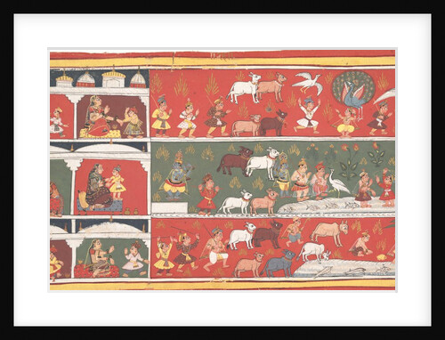 Bakasura, the Crane Demon, Arrives in Brindavan… a Dispersed Bhagavata Purana…, ca. 1700 by Unknown