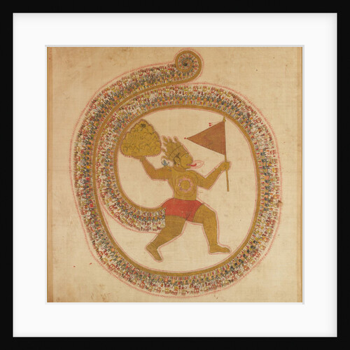 Hanuman Bearing the Mountaintop with Medicinal Herbs, ca. 1800 by Unknown