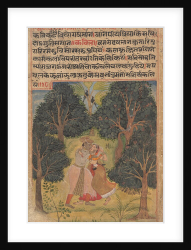 Krishna Woos Radha: Page from the Dispersed 'Boston' Rasikapriya, ca. 1610 by Unknown