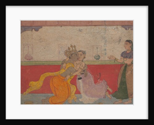 Krishna Kisses Radha: Page from the Boston Rasikapriya, ca.1610 by Unknown